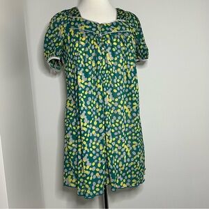 E.A.P (Japanese Brand) Green Grey and Yellow Polka Dot Dress